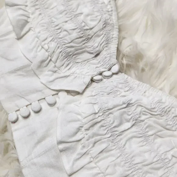 SABO Shirred Milkmaid Crop Top Womens Size XS Romantic Feminine Cottage Coquette - Picture 4 of 12